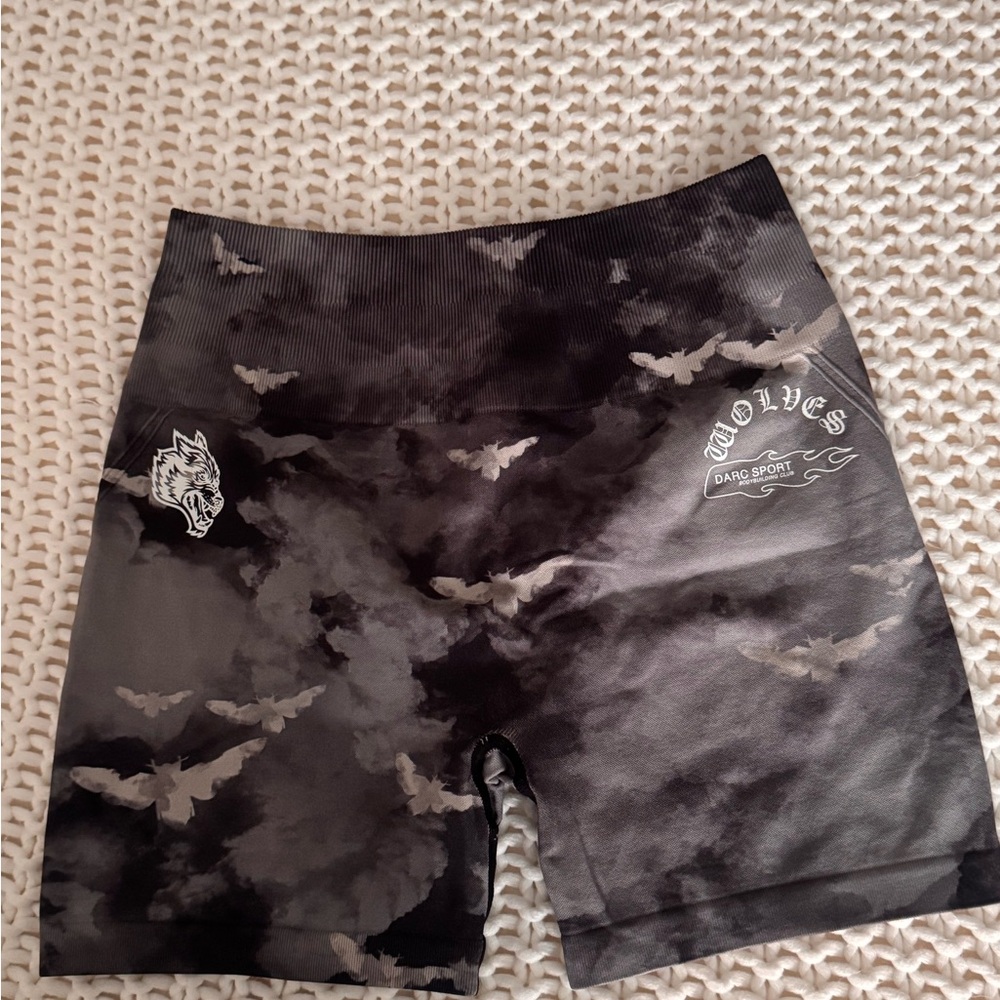 Darc Sport Black and Gray Athletic Shorts With Bat Design
